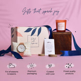Gleevers Radiant Moments Gift for Women |Gift Box Pack of 2 with Rose Candle (60 gm) & Joker and Witch Watches for Women|Birthday Gift, Anniversary Gift, Valentine Gift, Secret Santa Gifts